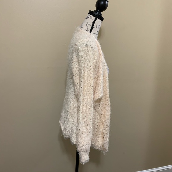 NWOT Say What? Fuzzy Sequin Cardigan Sweater Size XL - Picture 4 of 8